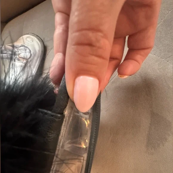 New Fabulicious Sultry Platform Marabou Heel Sultry-601F black & clear sz 9 - Picture 9 of 11